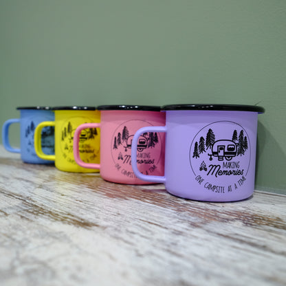 Pastel Matt Enamel Mug 360ml - Adventure Camping personalised