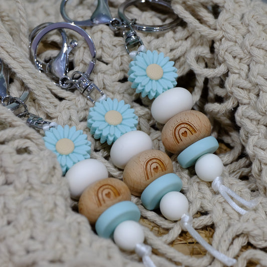 Keyring - Sea Glass Daisy