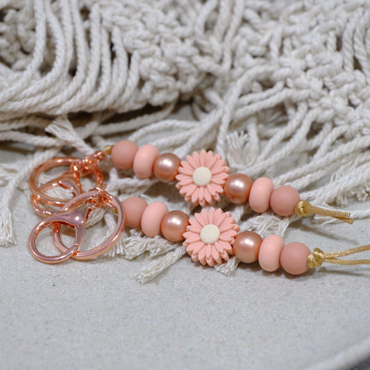 Keyring - Peach Daisy