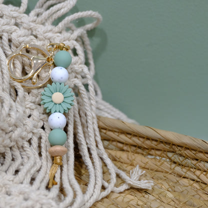 Keyring - Sage Daisy
