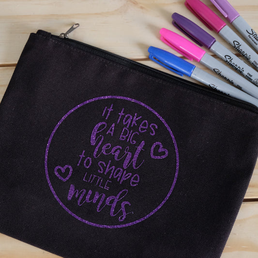 Pencil case / Make up bag - It takes a big heart