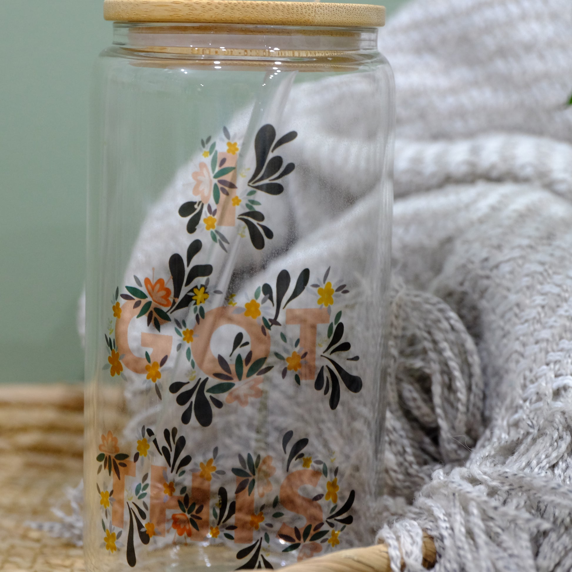 I got this - frosted tumbler with wooden lid