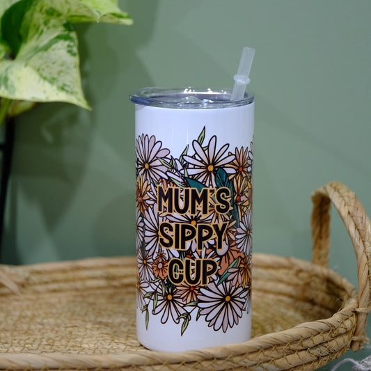 Stainless tumbler with slide lid - INSULATED - 15oz - Mum's sippy cup