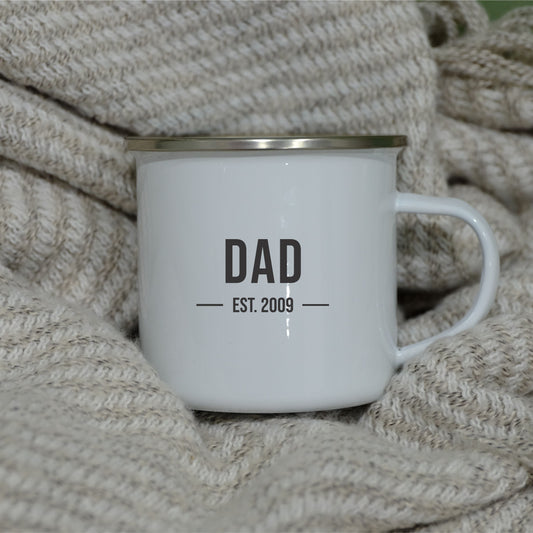 Enamel Mug 360ml - Dad est personalised