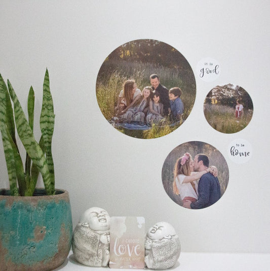 Fabric Photo Wall Decals - Set of 3 Round with BONUS