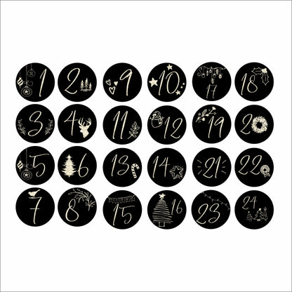 Christmas DIY advent calendar label stickers