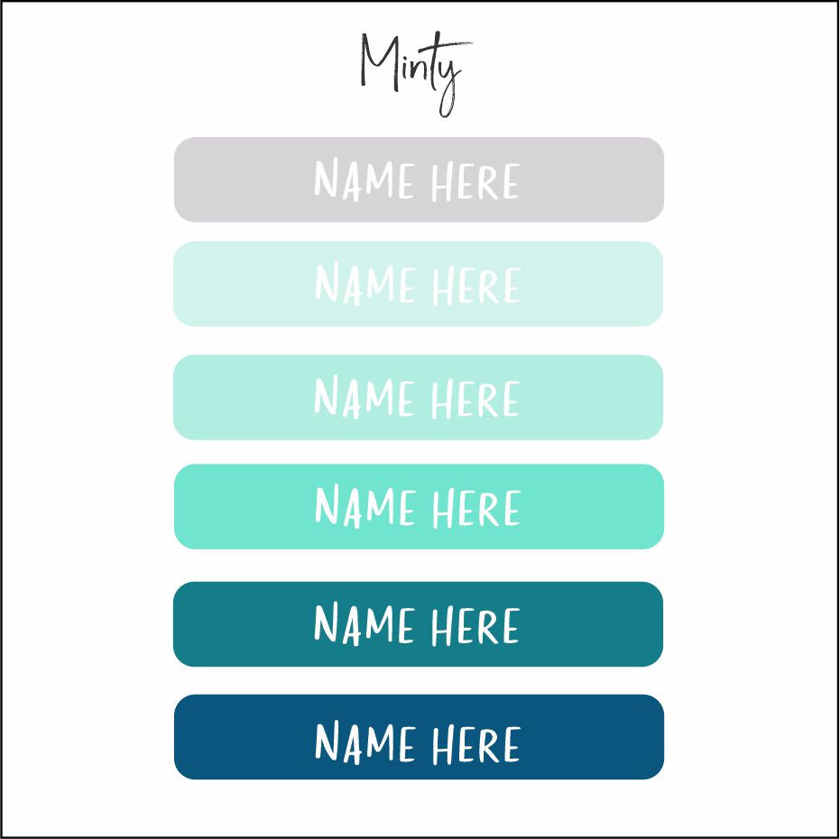 Name Label Waterproof Stickers - qty 102 - Mixed size pack