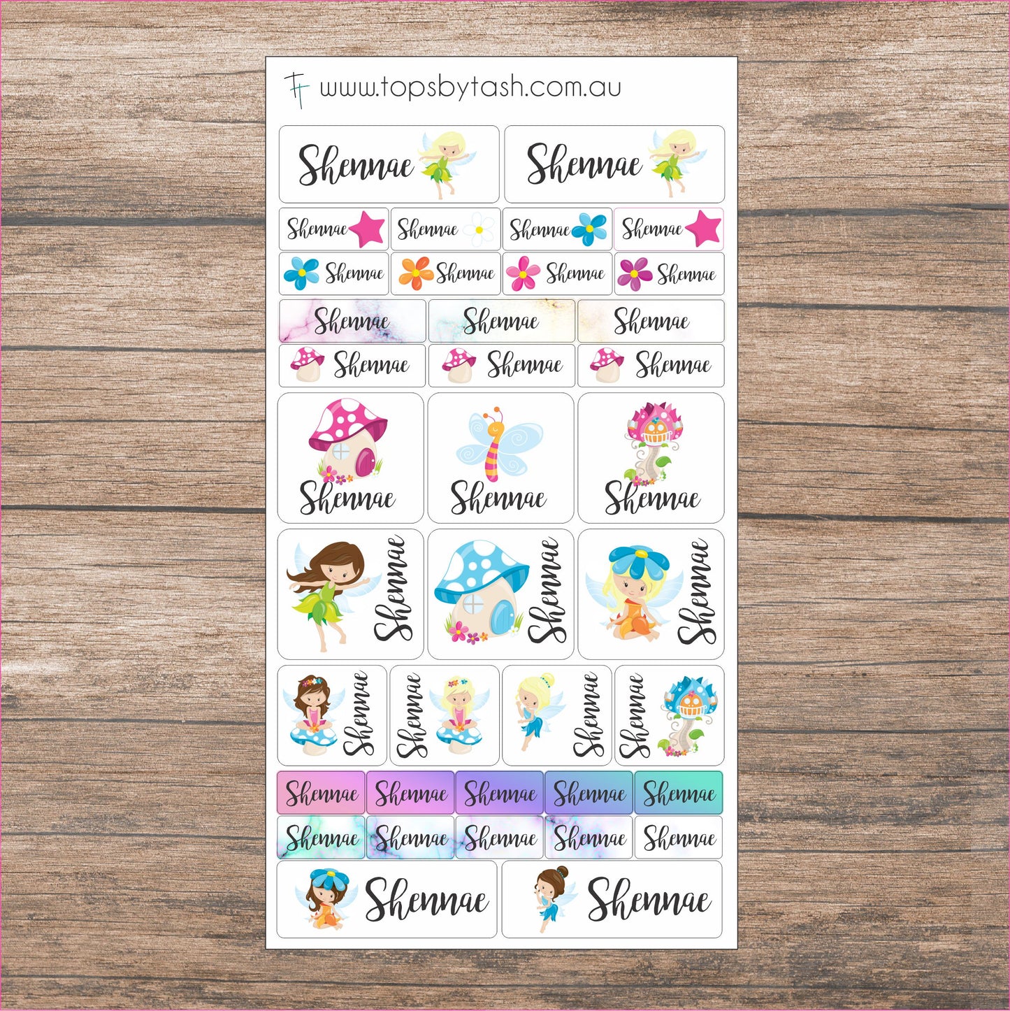 Name Label sticker sheets - mixed size sheets - Many themes!