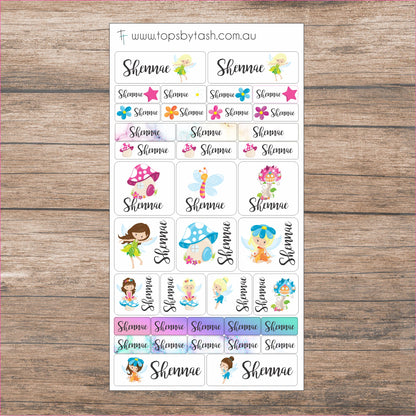 Name Label sticker sheets - mixed size sheets - Many themes!