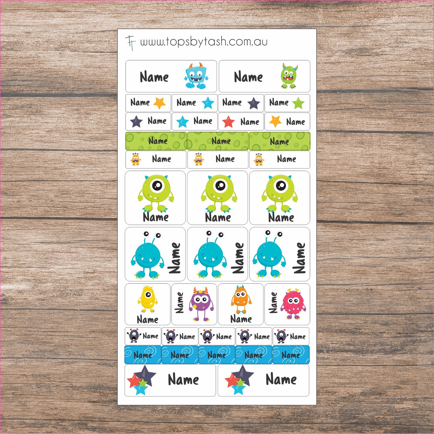 Name Label sticker sheets - mixed size sheets - Many themes!