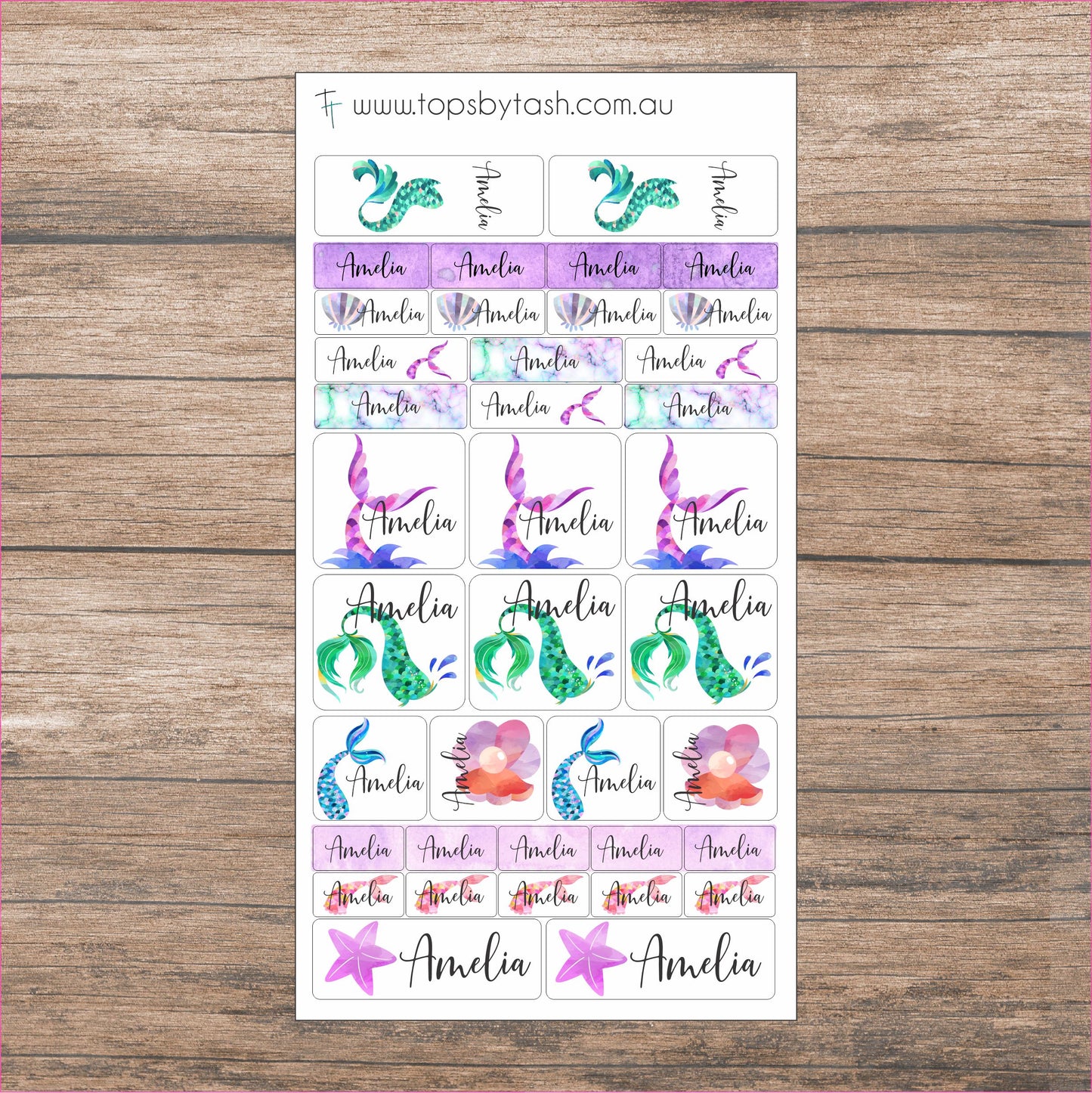 Name Label sticker sheets - mixed size sheets - Many themes!