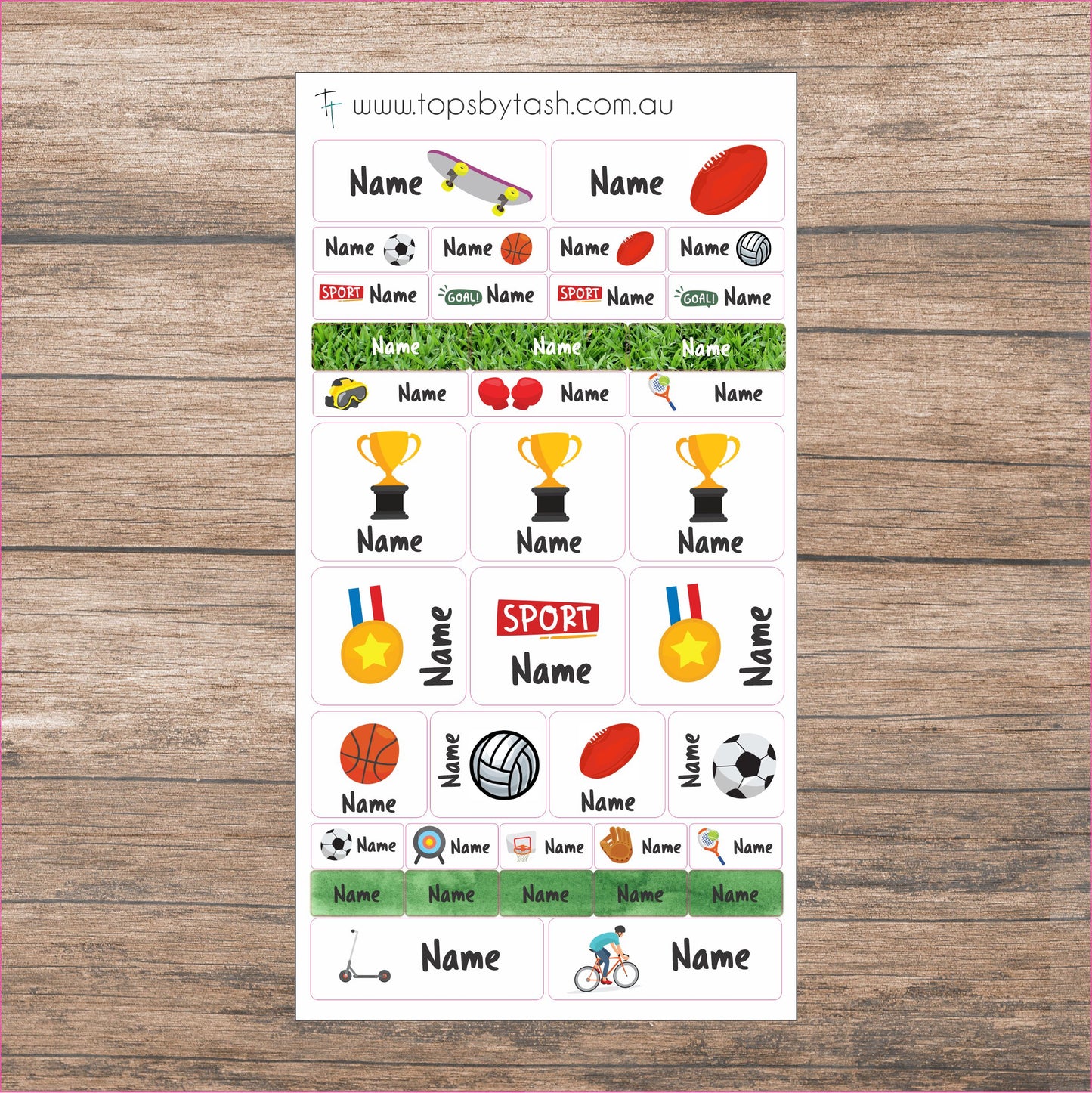 Name Label sticker sheets - mixed size sheets - Many themes!