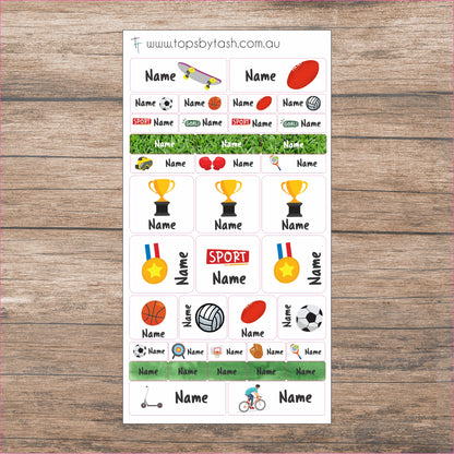 Name Label sticker sheets - mixed size sheets - Many themes!