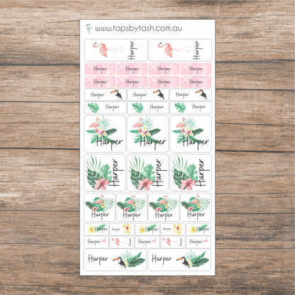 Name Label sticker sheets - mixed size sheets - Many themes!