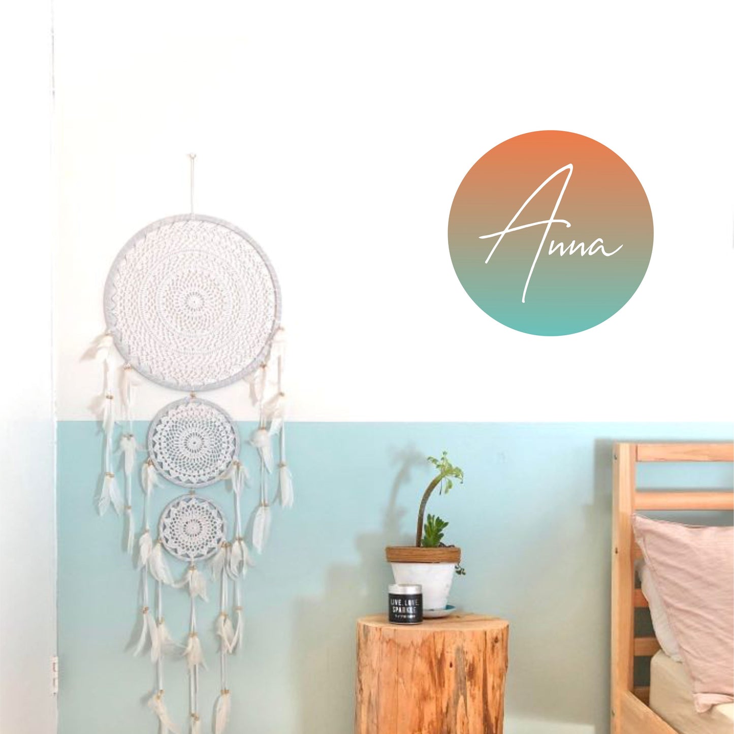 Kids room name wall decal plaque