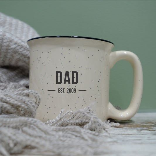 Ceramic Speckled mug 400ml - Dad - Est Date