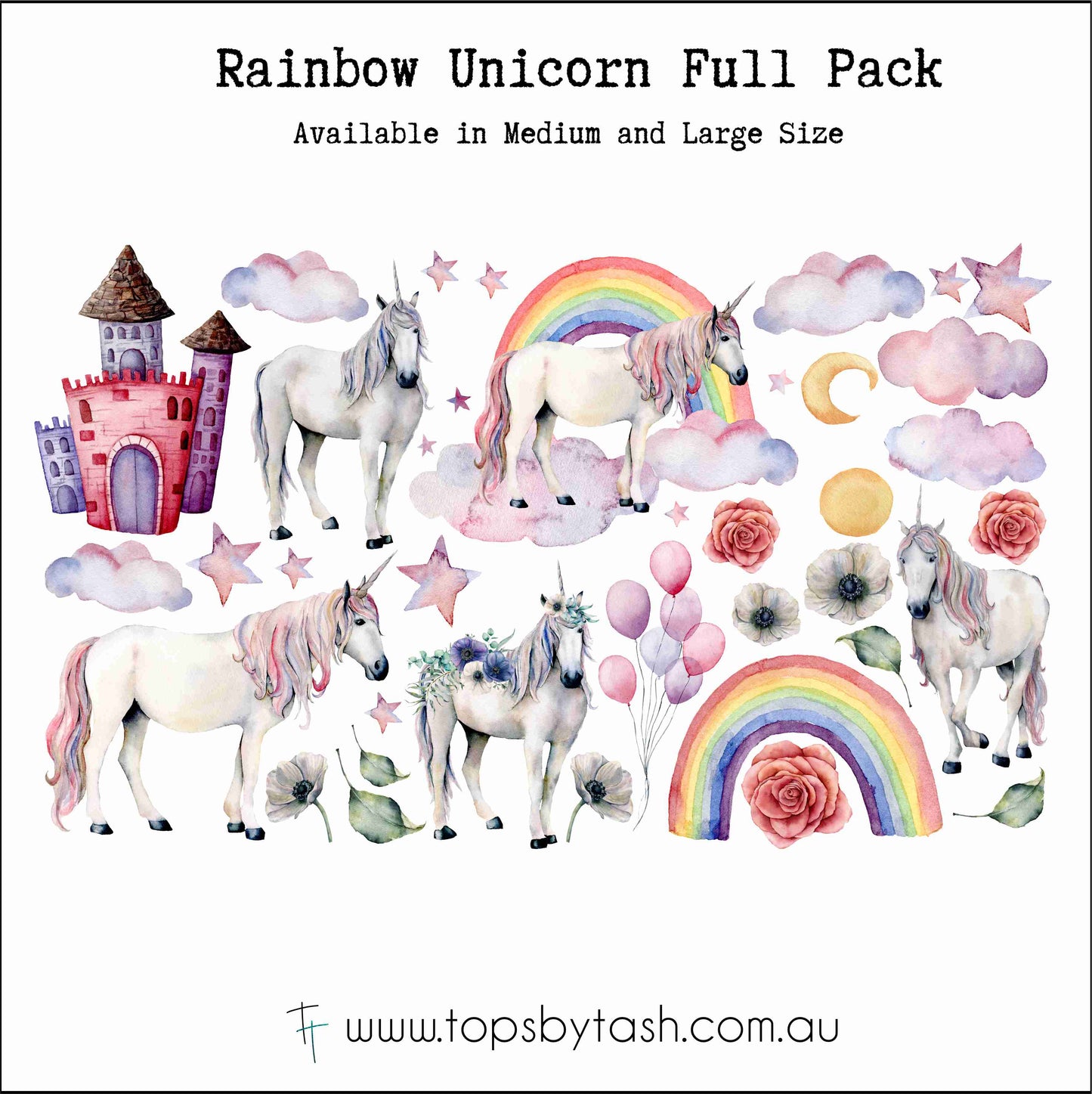 Wall Decals - Rainbow Unicorn collection
