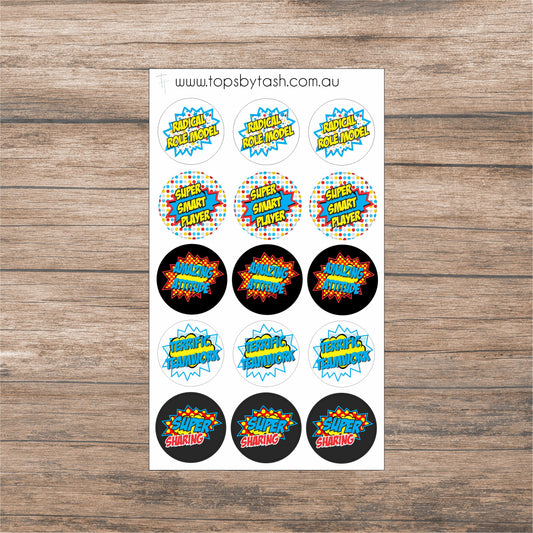 Teacher Stickers - Super Hero Reward Stickers for the kiddlets