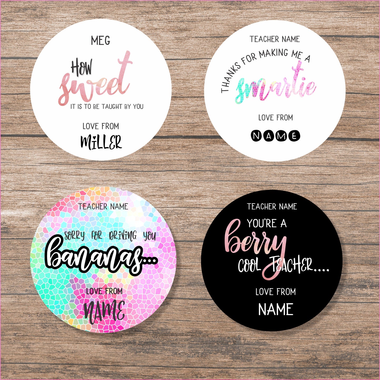 Teacher Stickers - DIY for lolly jars or candles