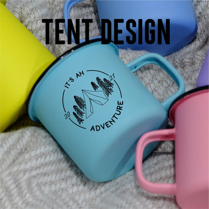 Pastel Matt Enamel Mug 360ml - Adventure Camping personalised