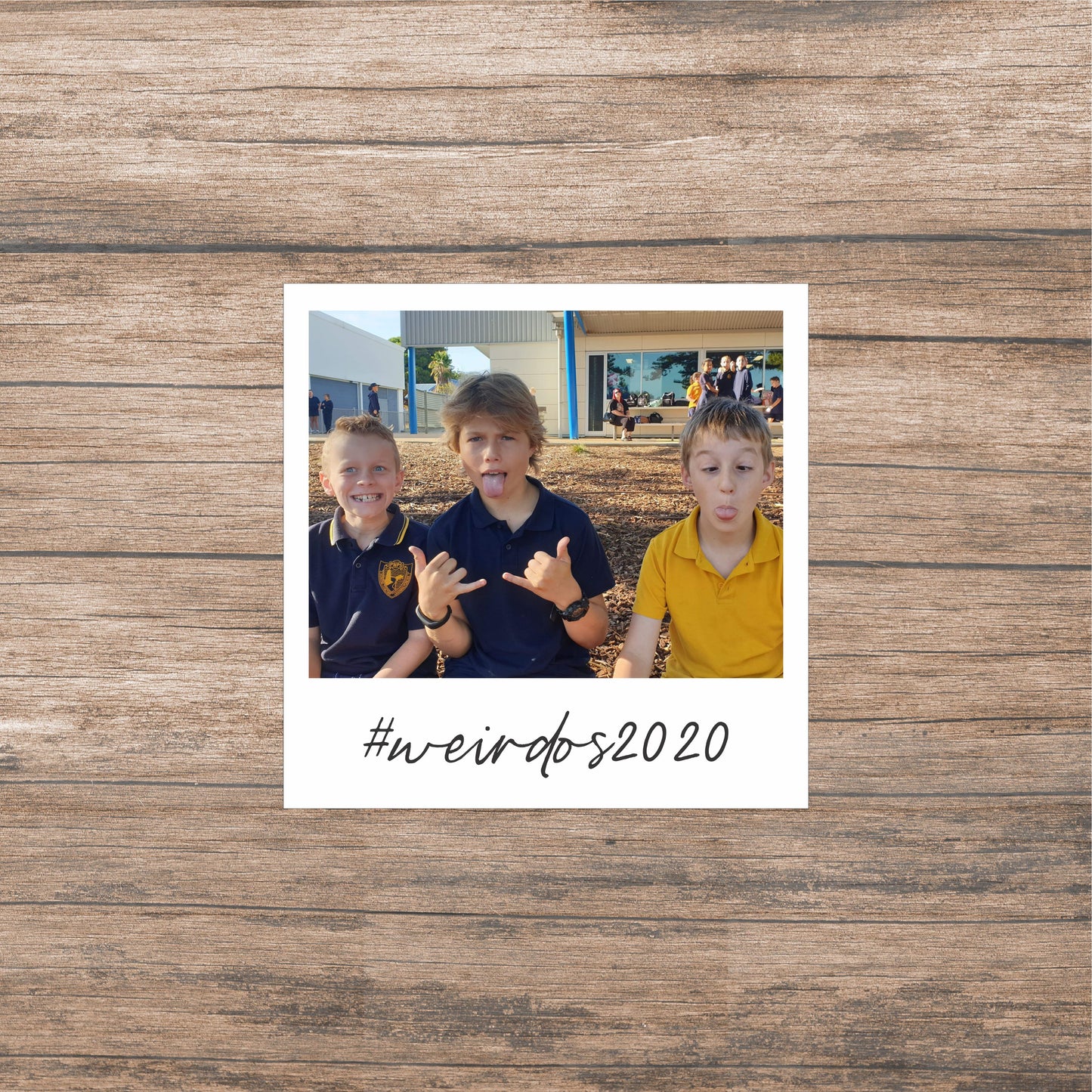 Fabric Photo Wall Decals - Medium polaroid with message